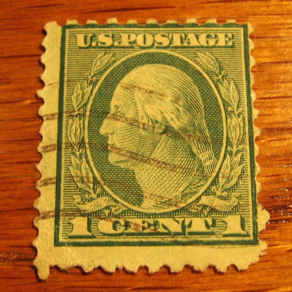 1919-21  Rotary Press Printing Perforated 10 x 11 Washington 1 Cent Stamp Green